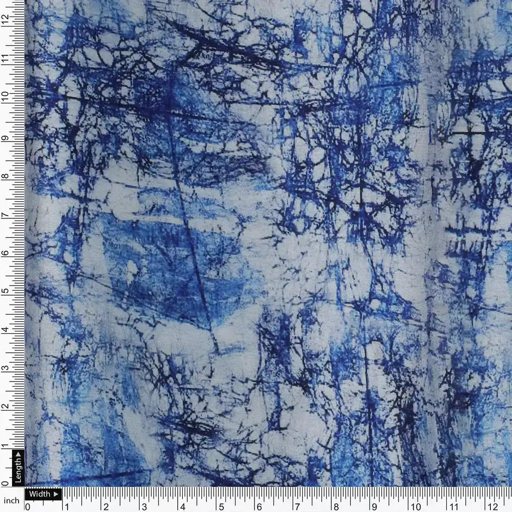 Blue Artistic Abstract Digital Printed Fabric - Japan Satin – js 0 ma02278 110 blue artistic abstract digital printed fabric japan satin 4