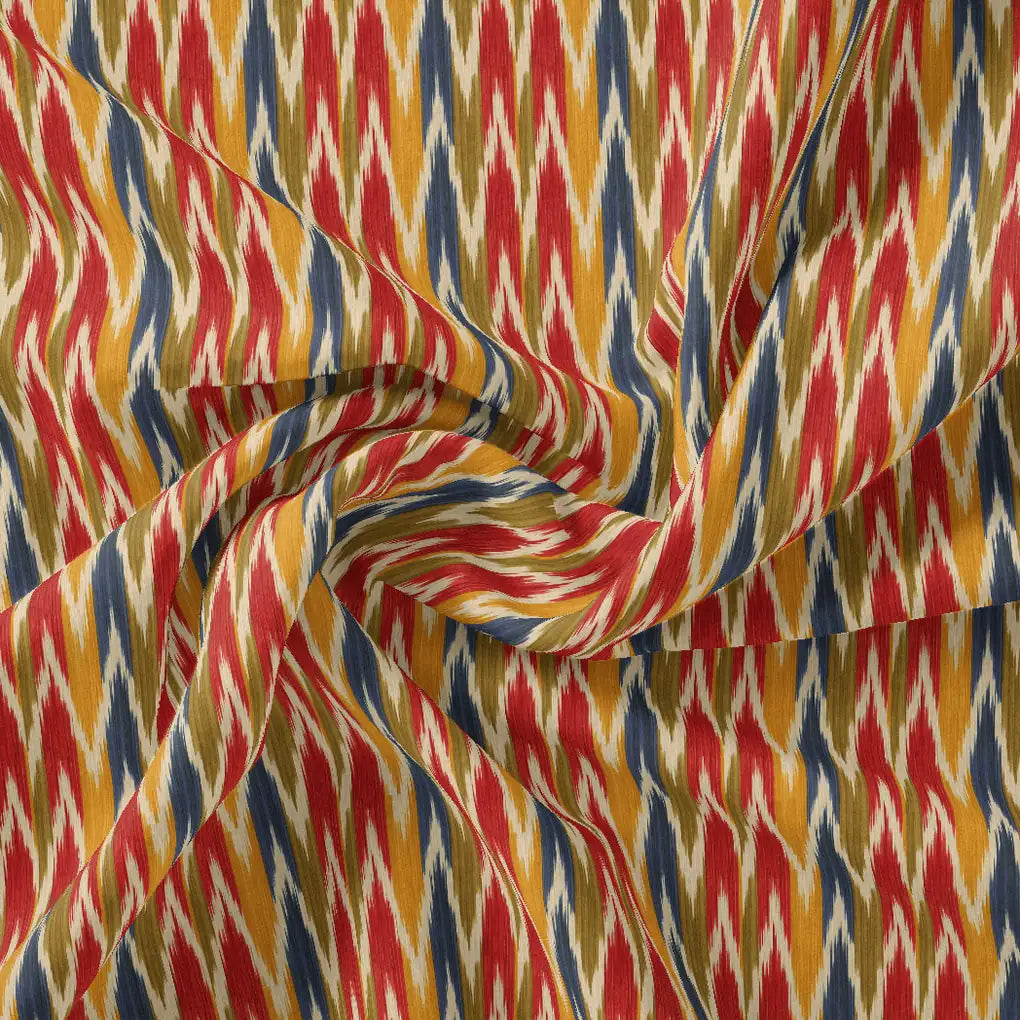 Beautiful Multicolour Ikat Digital Printed Fabric – js 0 ma02787 110 beautiful multicolour ikat digital printed fabric 1