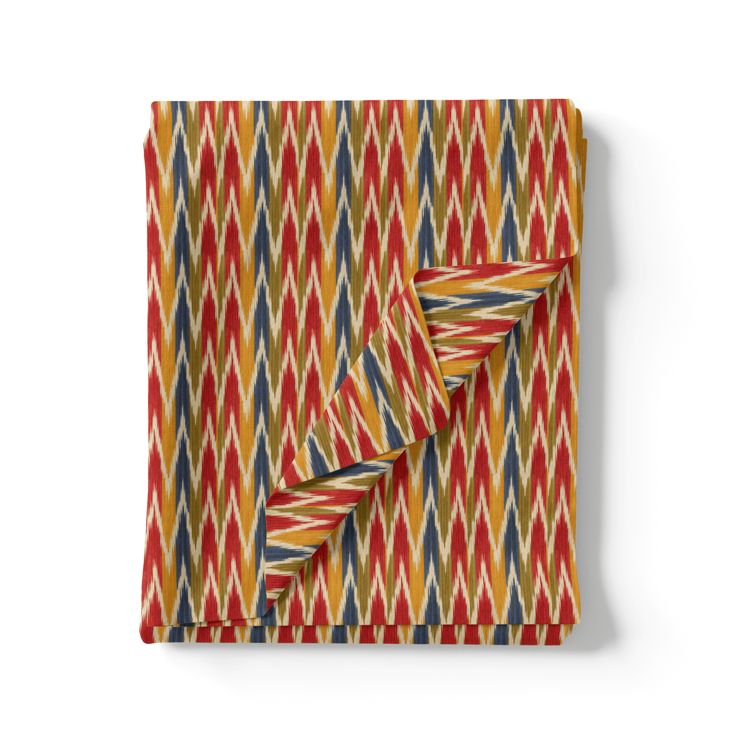 Beautiful Multicolour Ikat Digital Printed Fabric - FAB VOGUE Studio®
