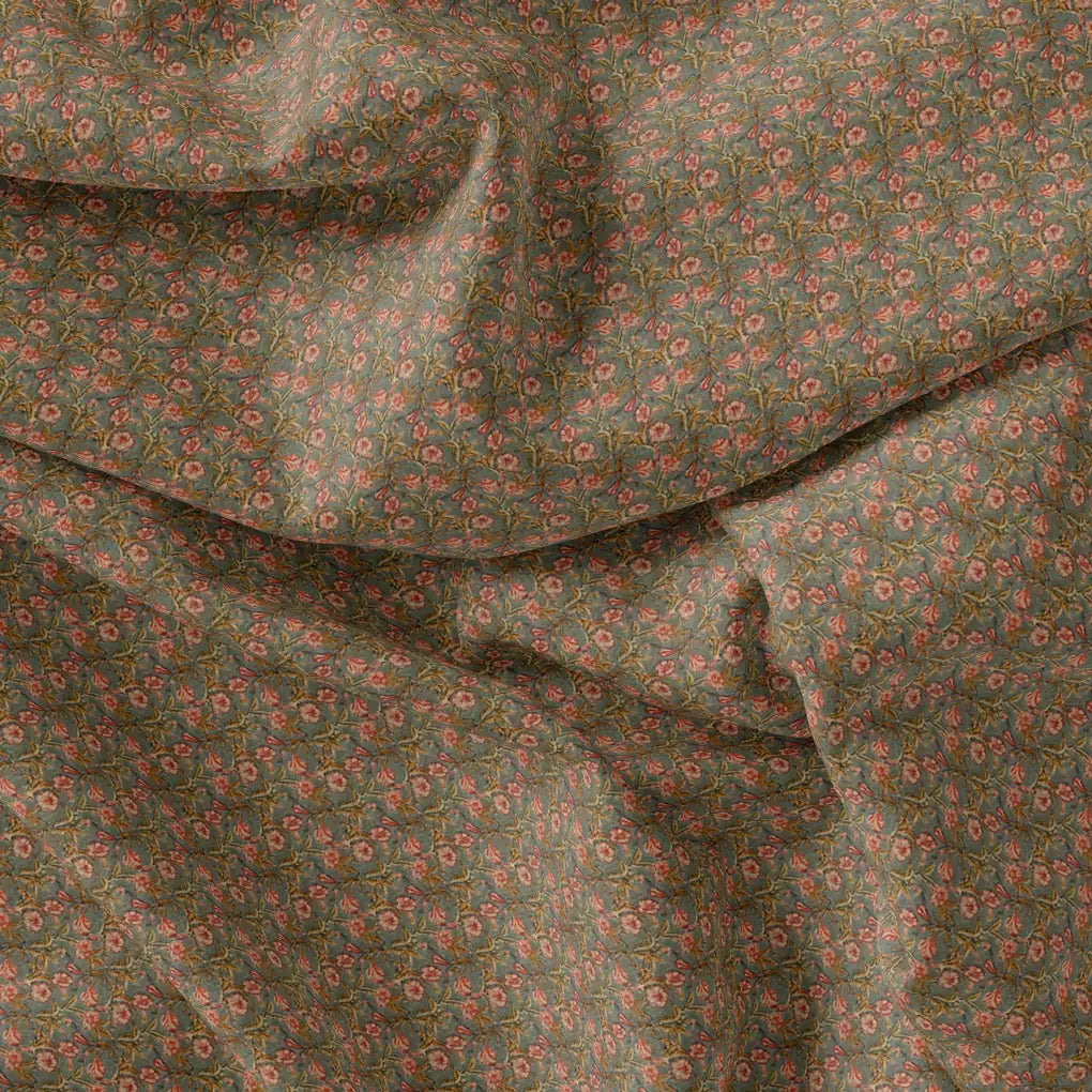 Tiny Golden Branch With Burnt Umber Roses Digital Printed Fabric – js 0 ma02821 110 tiny golden branch with burnt umber roses digital printed fabric 3