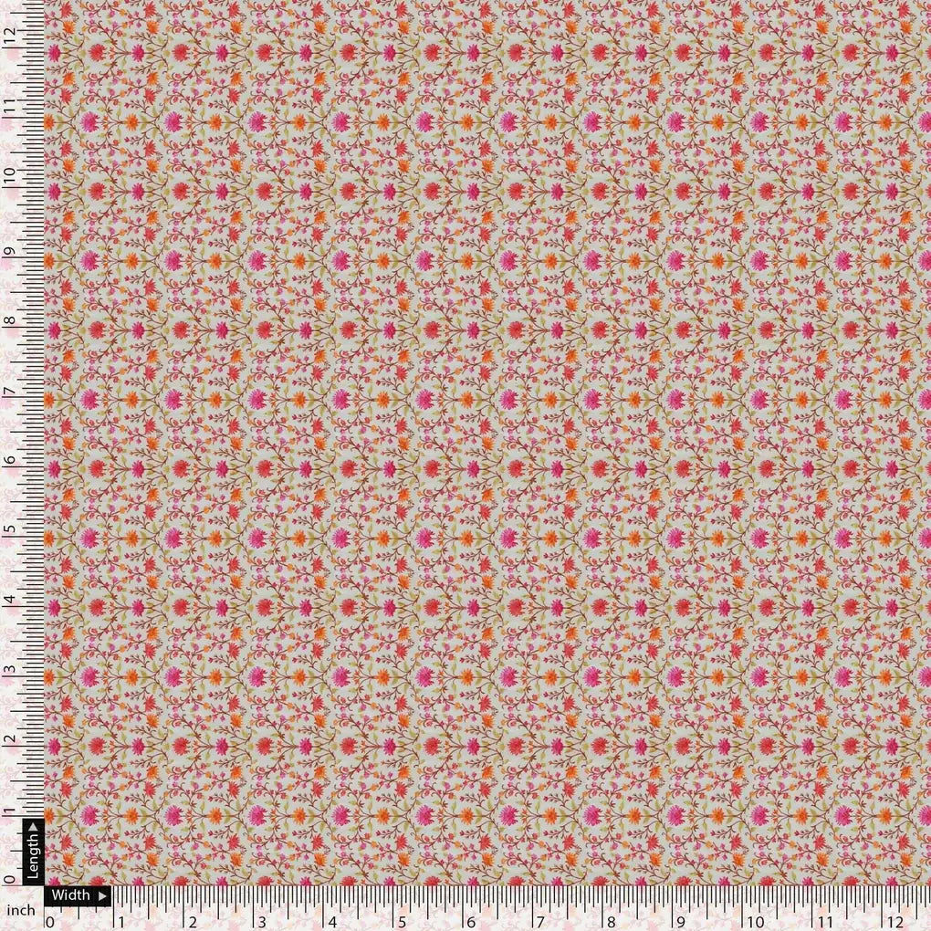 Art Nouveau Pink And Orange Flower Digital Printed Fabric – js 0 ma02948 110 art nouveau pink and orange flower digital printed fabric 5