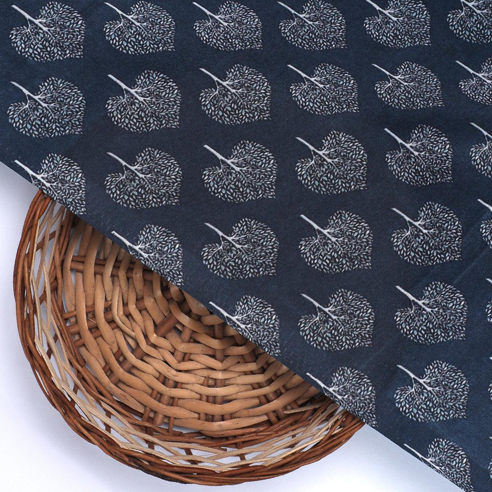 Stylized Mepal Leaf Motif Digital Printed Fabric - Japan Satin - FAB VOGUE Studio®