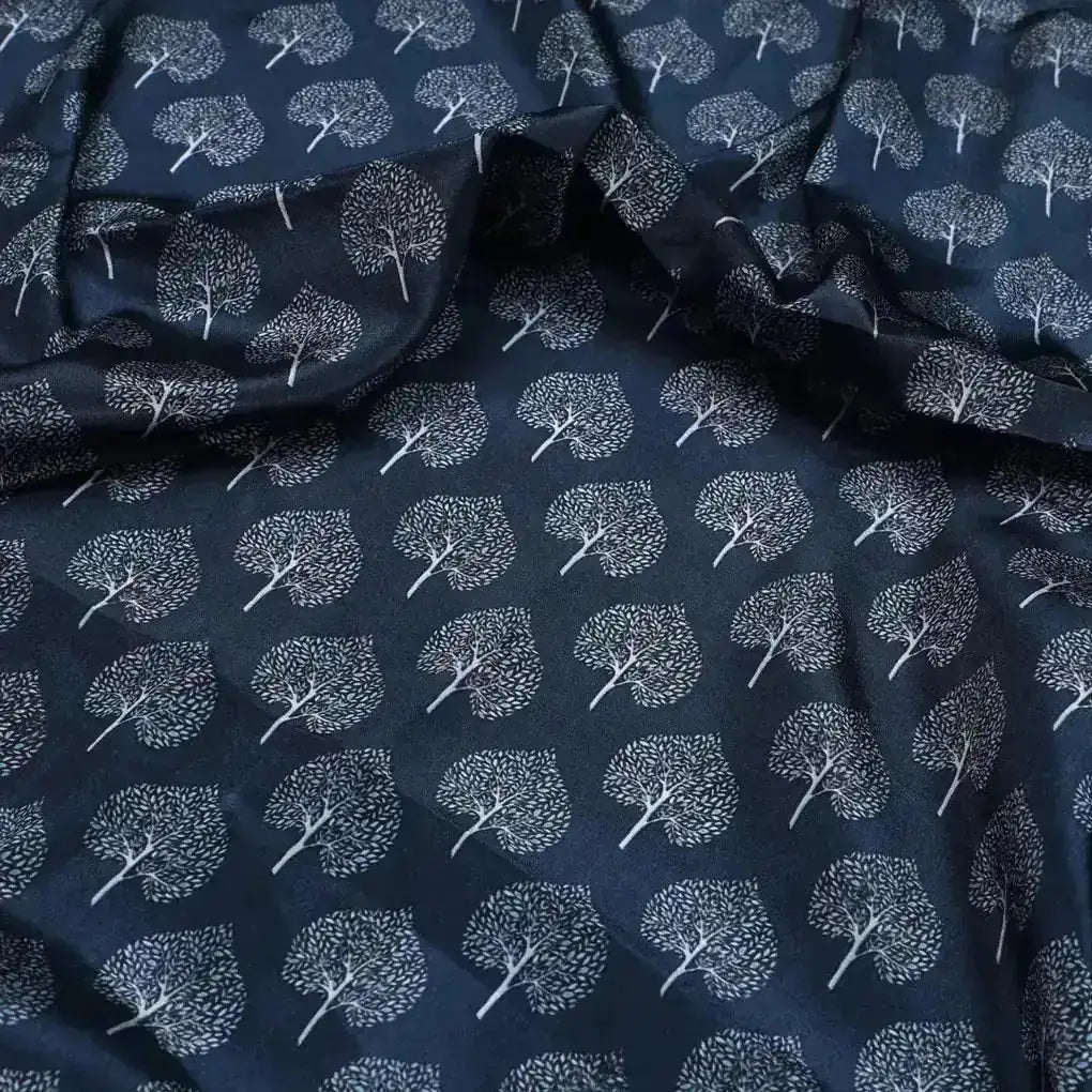 Stylized Mepal Leaf Motif Digital Printed Fabric - Japan Satin – js 0 ma02999 110 stylized mepal leaf motif digital printed fabric japan satin 3