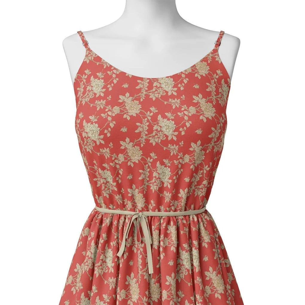 Western Golden Flower With Orange Background Digital Printed Fabric – js 0 ma03131 110 western golden flower with orange background digital printed fabric 2