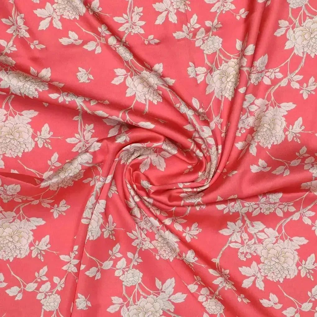 Flower Bunch On Dreamy Orange Digital Printed Fabric  - Japan Satin – js 0 ma03131p3 110 flower bunch on dreamy orange digital printed fabric japan satin 1