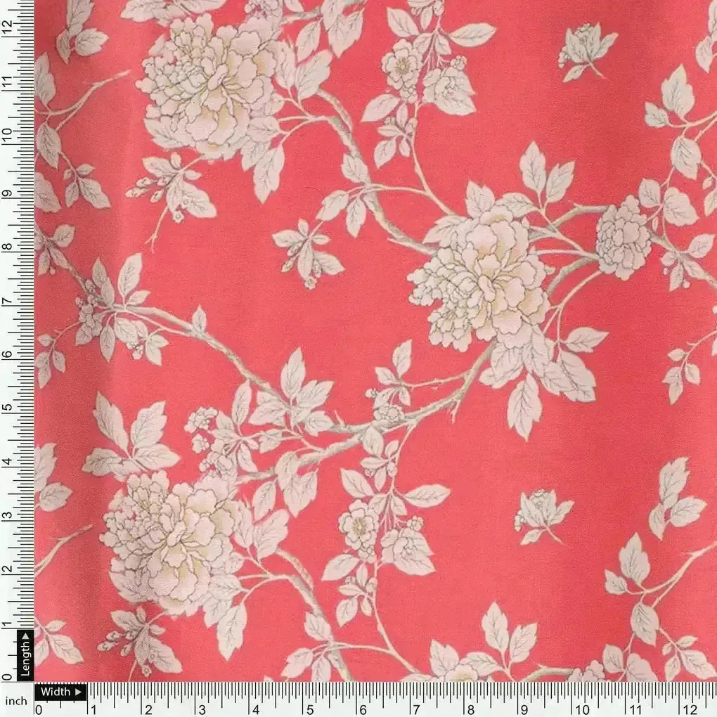 Flower Bunch On Dreamy Orange Digital Printed Fabric  - Japan Satin – js 0 ma03131p3 110 flower bunch on dreamy orange digital printed fabric japan satin 4