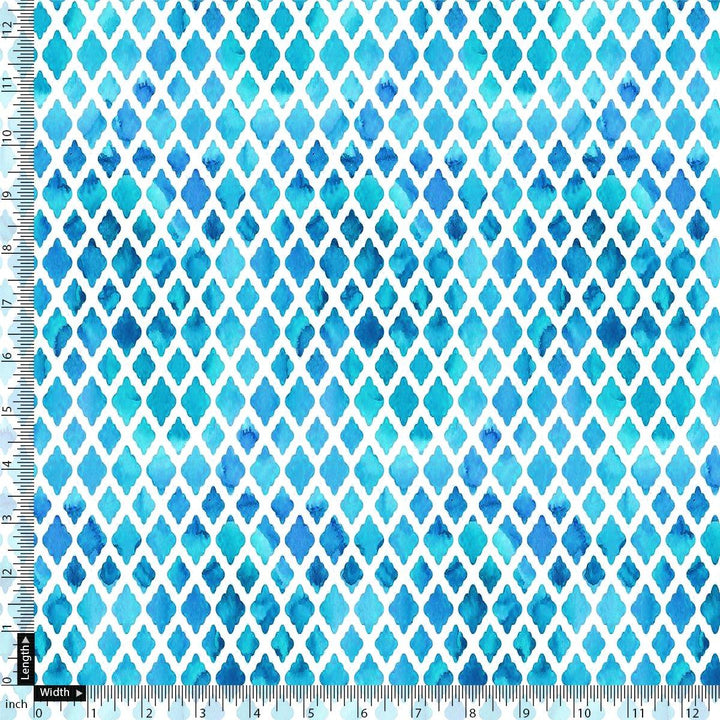 Blue Lattice Lovely Seamless Digital Printed Fabric - FAB VOGUE Studio®