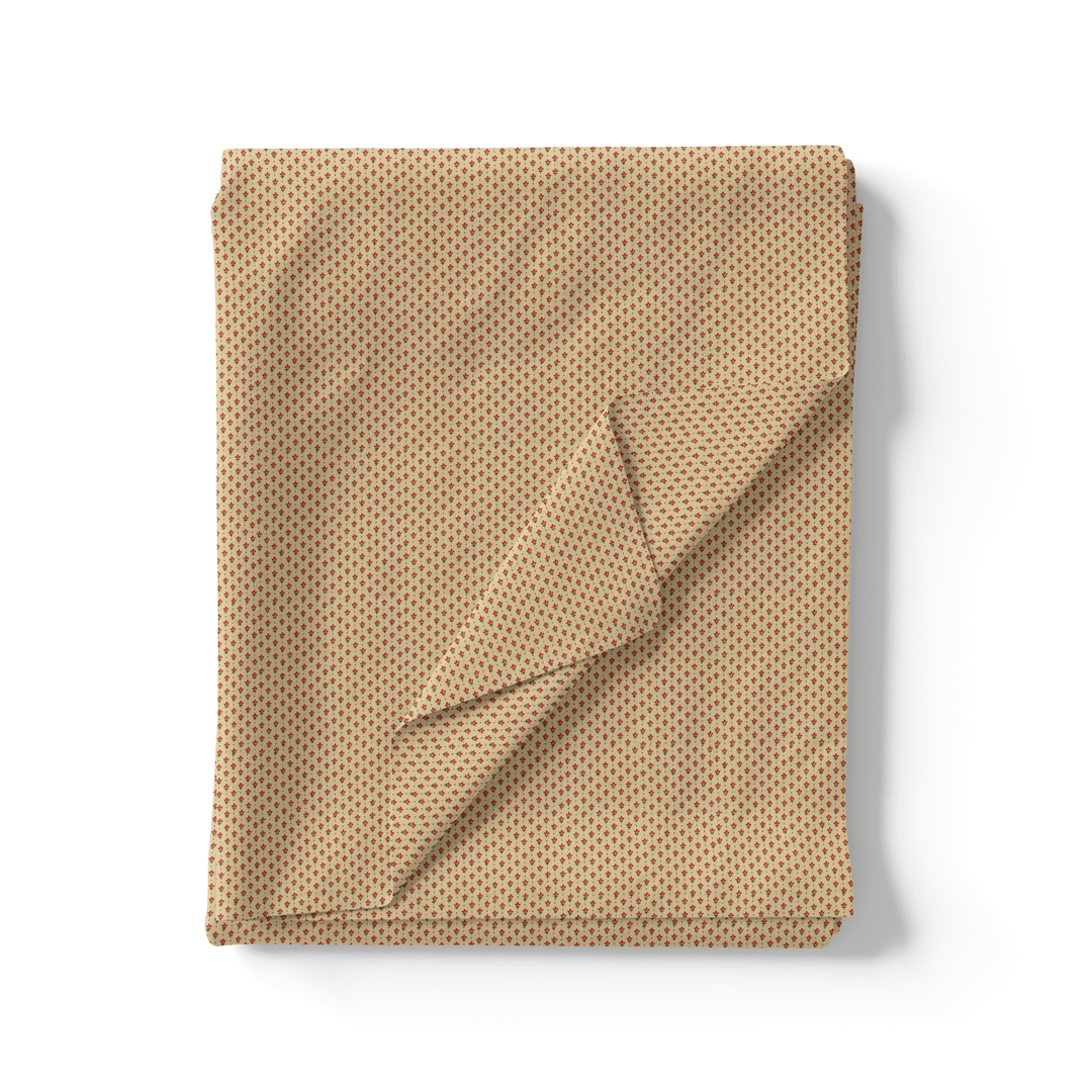Tiny Red Elliptic Leaves Seamless Repeat Digital Printed Fabric - FAB VOGUE Studio®