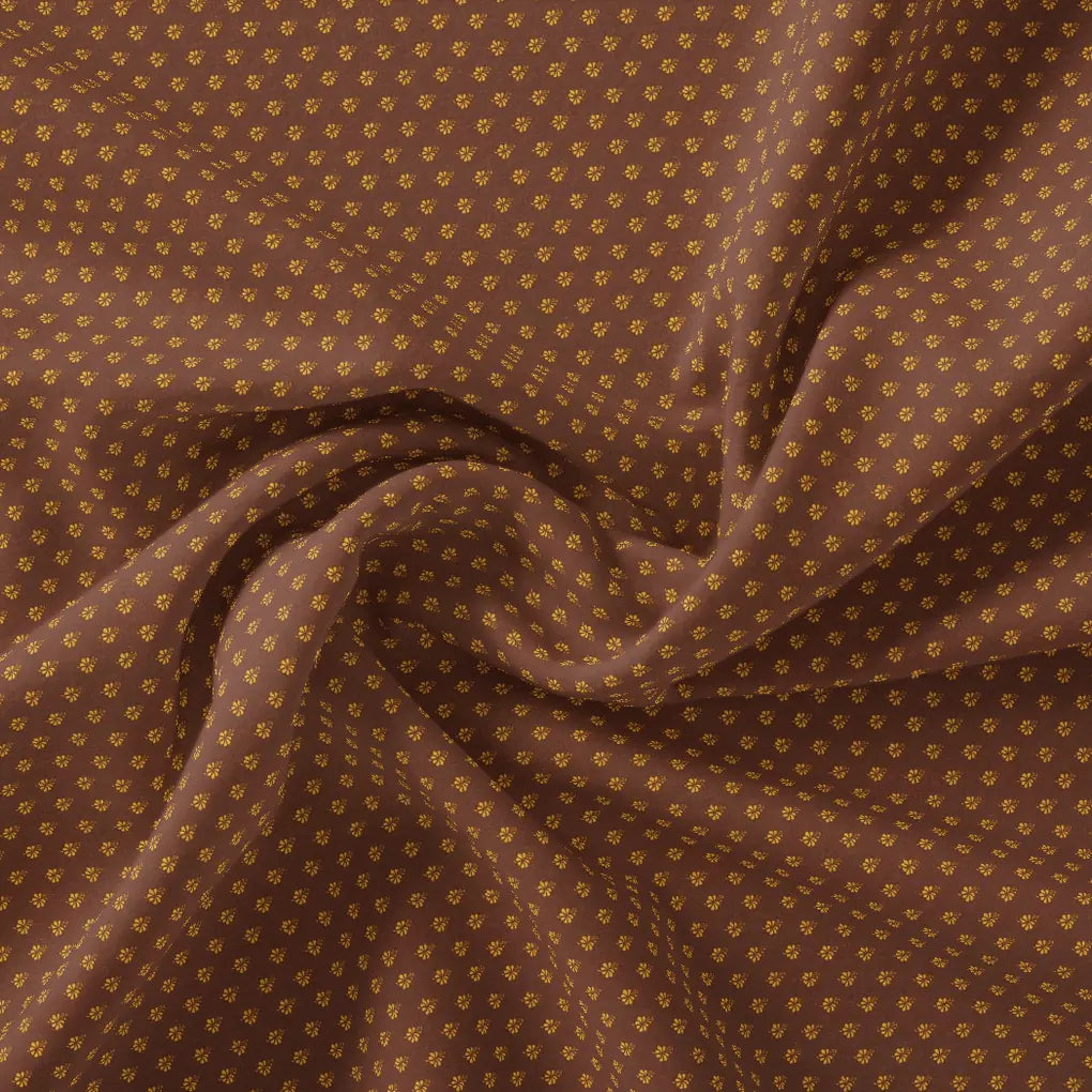 Tiny Lily Dark Brown Colour Background Digital Printed Fabric – js 0 ma0353 110 tiny lily dark brown colour background digital printed fabric 1