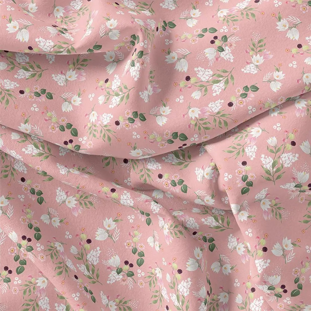 Ditsy Print On Peach Digital Printed Fabric – js 0 ma04390 110 ditsy print on peach digital printed fabric 1