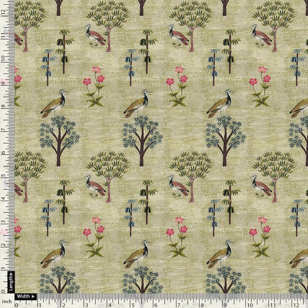 Pista Chinoiserie With Birds Digital Printed Fabric - FAB VOGUE Studio®