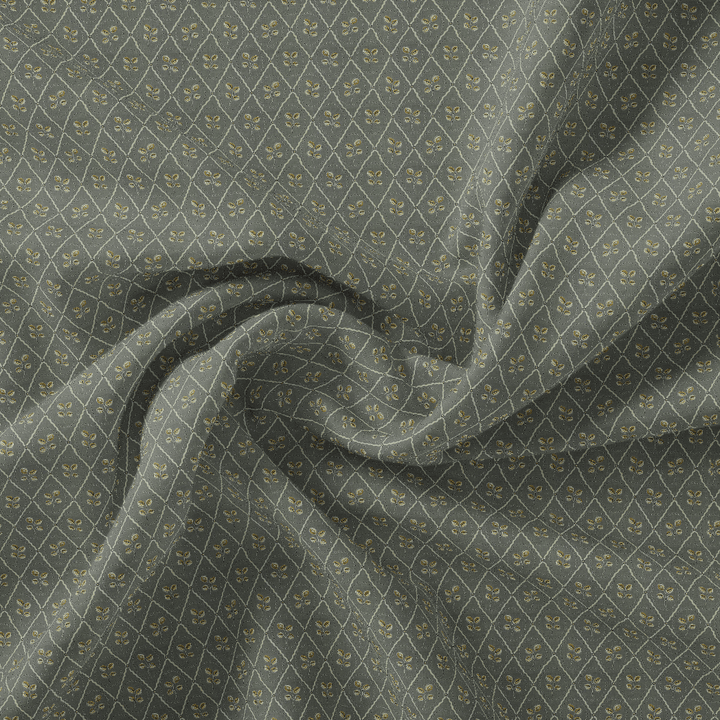 Rhombus Inside Entire Leaf Digital Printed Fabric - FAB VOGUE Studio®