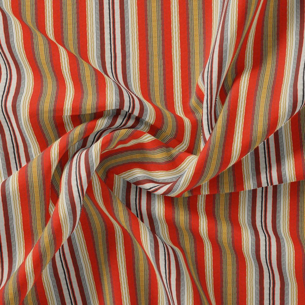 Trending Unbalanced Colourful Strips Digital Printed Fabric - FAB VOGUE Studio®
