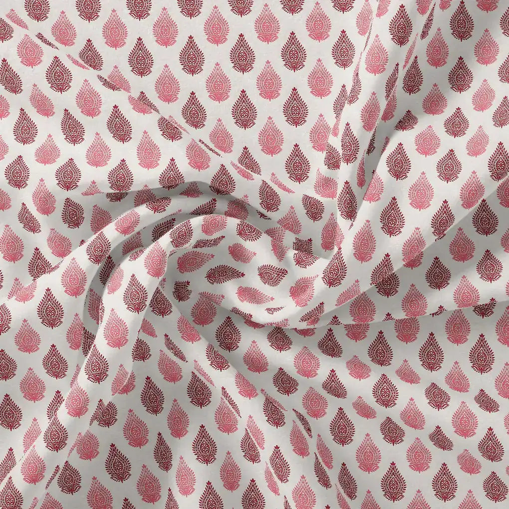 Lovely Pink And Brown Hand Block Leaves Digital Printed Fabric – js 0 ma0586 110 lovely pink and brown hand block leaves digital printed fabric 1