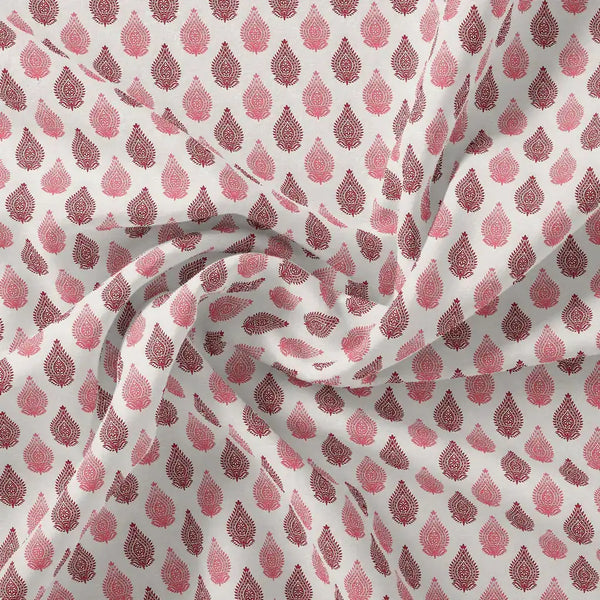 Lovely Pink And Brown Hand Block Leaves Digital Printed Fabric – js 0 ma0586 110 lovely pink and brown hand block leaves digital printed fabric 1