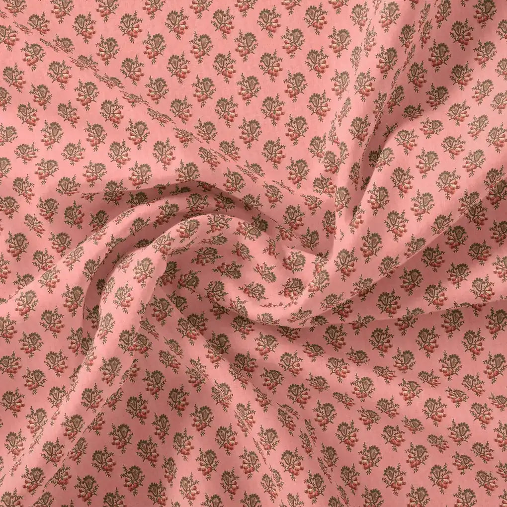 Cool Summer Simple Pink Flower With Leaves Digital Printed Fabric – js 0 ma0616 110 cool summer simple pink flower with leaves digital printed fabric 1