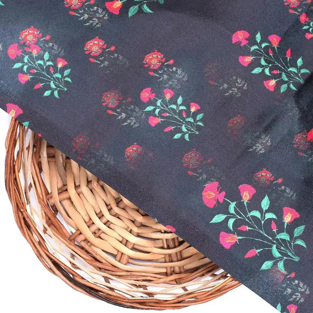 Red Flower over Black Base Difgital Printed Fabric – js 0 ma06441 110 red flower over black base difgital printed fabric 2
