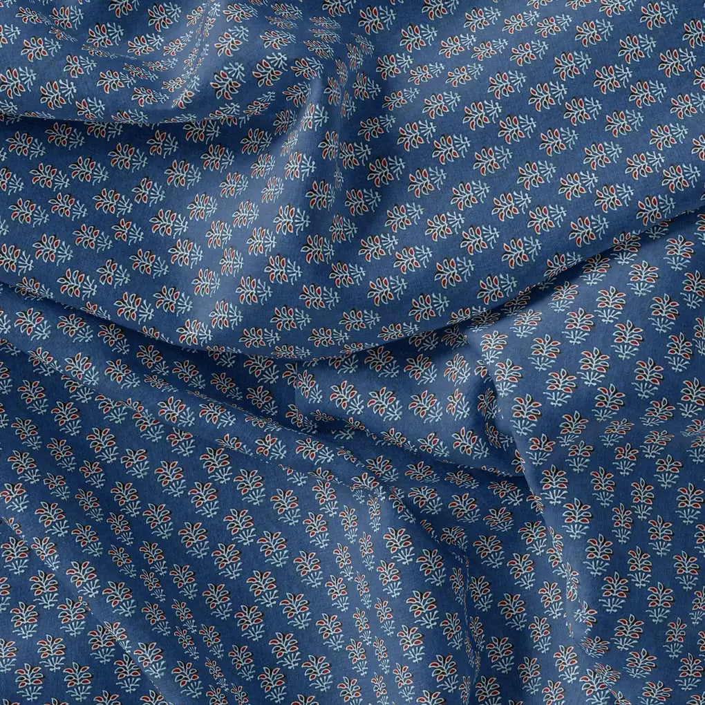 Lovely Blue Port Tree Leaves Digital Printed Fabric – js 0 ma0669 110 lovely blue port tree leaves digital printed fabric 3