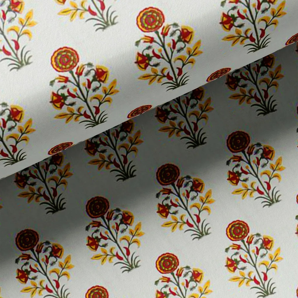 Multicolor Floral & Leaves Semless Printed Fabric – js 0 ma07144 110 multicolor floral and leaves semless printed fabric 3