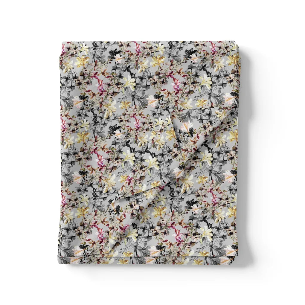 Calico Flower Yellow And Purple Floral Digital Printed Fabric – js 0 ma07184 110 calico flower yellow and purple floral digital printed fabric 3