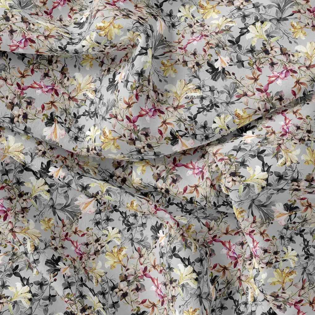 Calico Flower Yellow And Purple Floral Digital Printed Fabric – js 0 ma07184 110 calico flower yellow and purple floral digital printed fabric 4