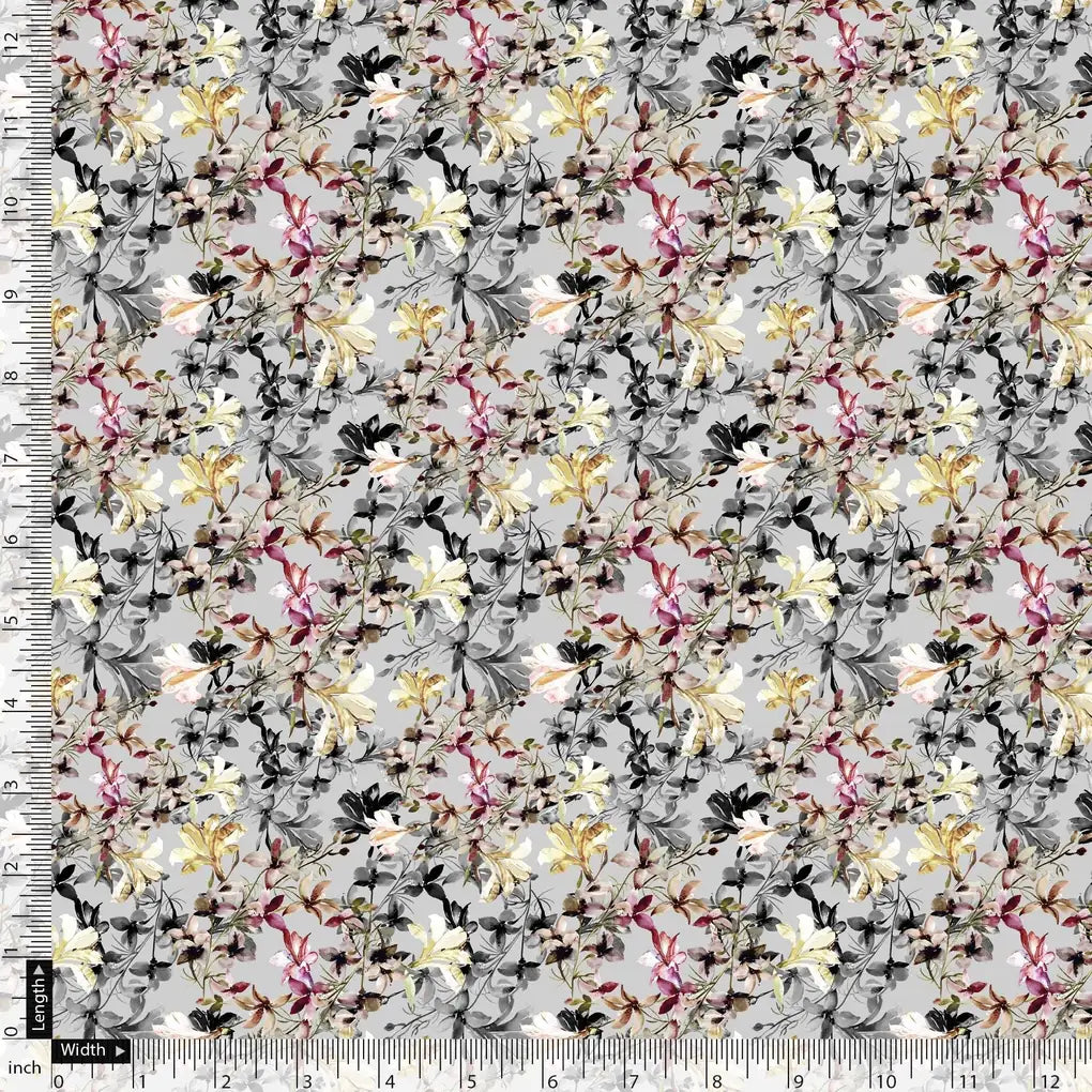 Calico Flower Yellow And Purple Floral Digital Printed Fabric – js 0 ma07184 110 calico flower yellow and purple floral digital printed fabric 5