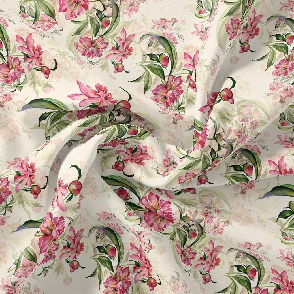 Beautiful Pink Calendula Flower Digital Printed Fabric – js 0 ma08529 110 beautiful pink calendula flower digital printed fabric 1