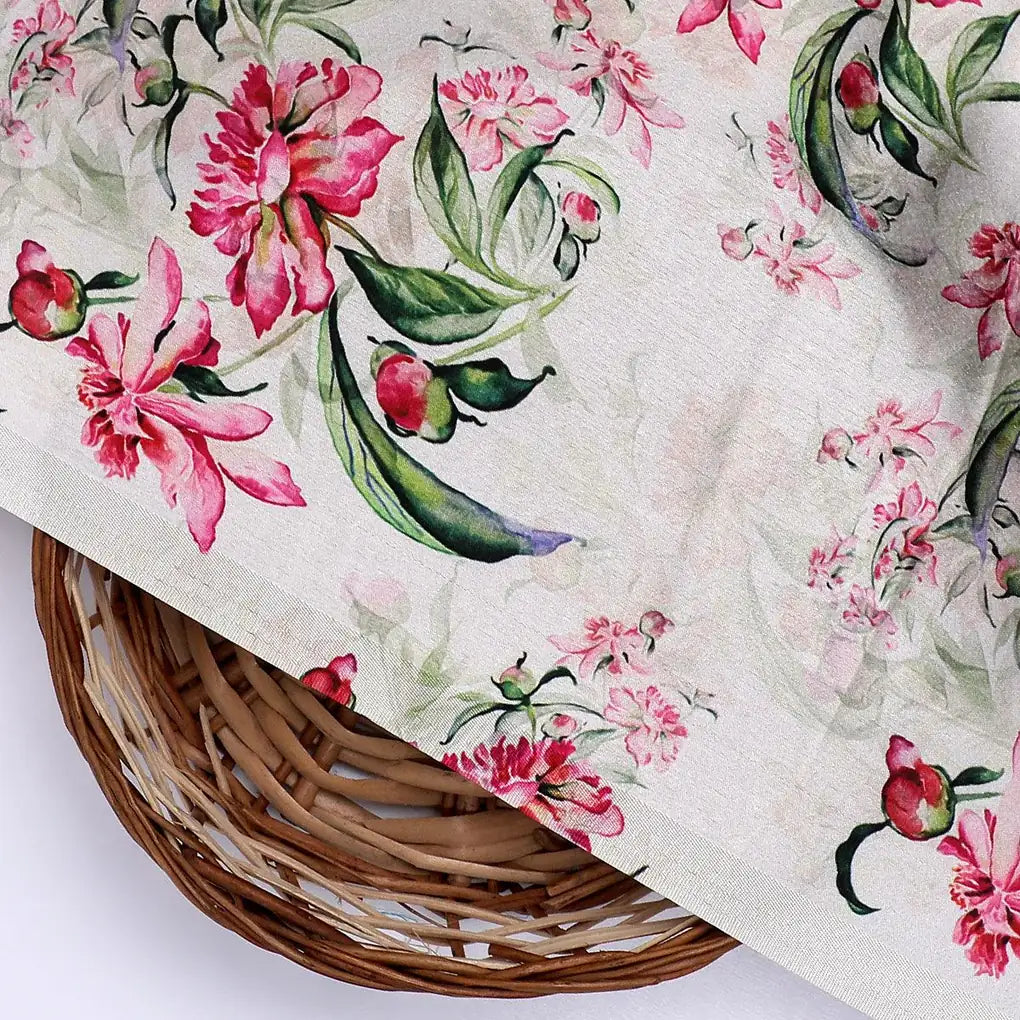 Beautifull Pink Calendula Flower Digital Printed Fabric - Japan Satin – js 0 ma08529 110 beautifull pink calendula flower digital printed fabric japan satin 2