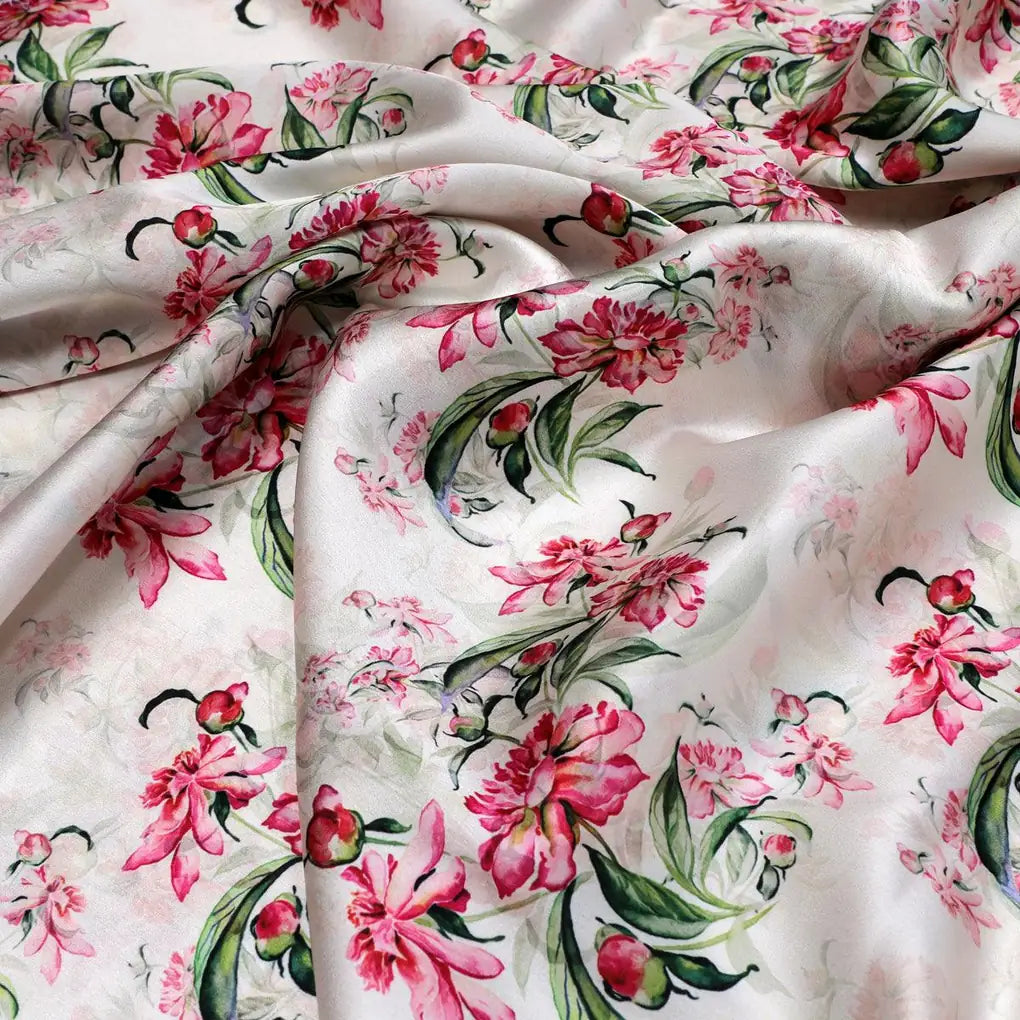 Beautifull Pink Calendula Flower Digital Printed Fabric - Japan Satin – js 0 ma08529 110 beautifull pink calendula flower digital printed fabric japan satin 3
