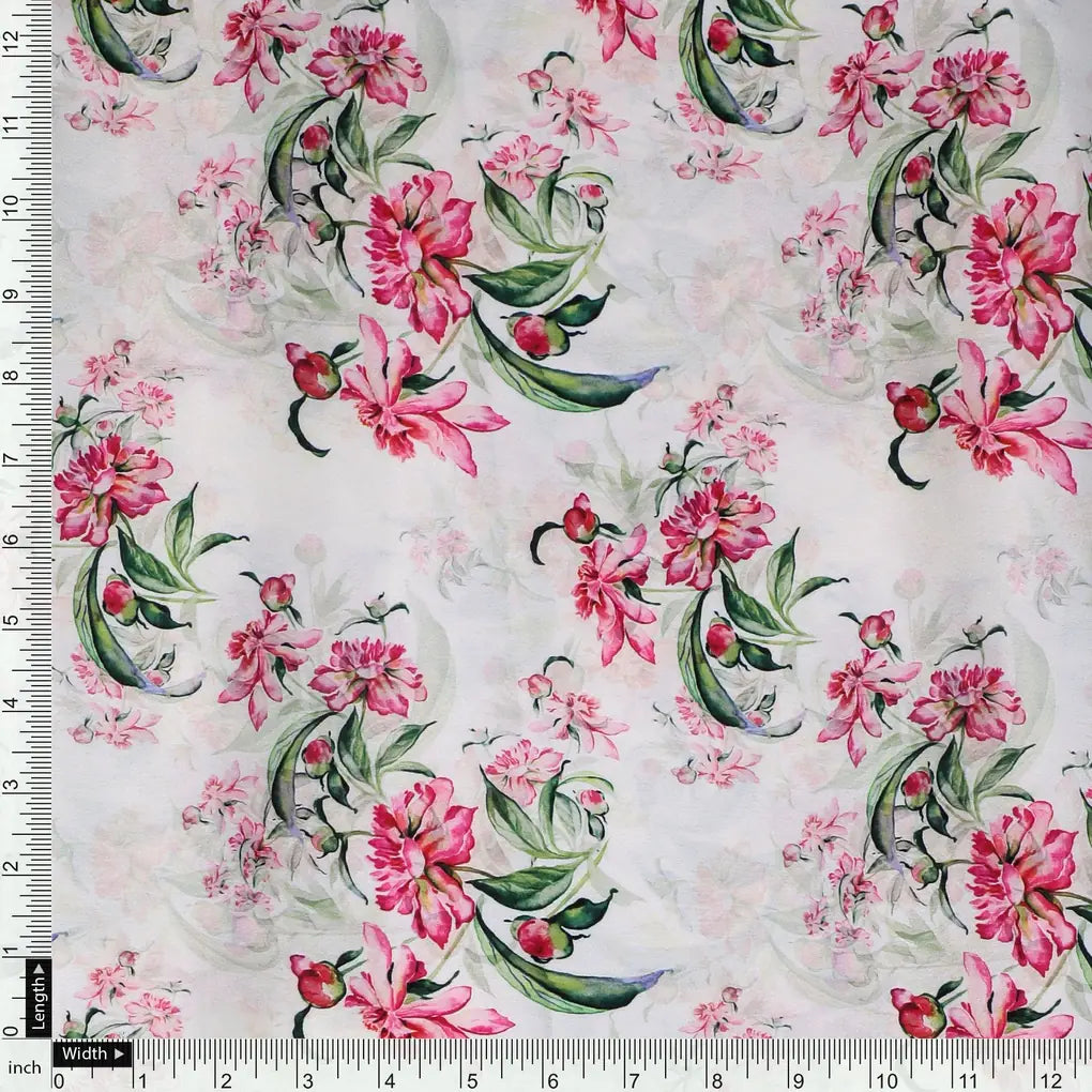 Beautifull Pink Calendula Flower Digital Printed Fabric - Japan Satin – js 0 ma08529 110 beautifull pink calendula flower digital printed fabric japan satin 4