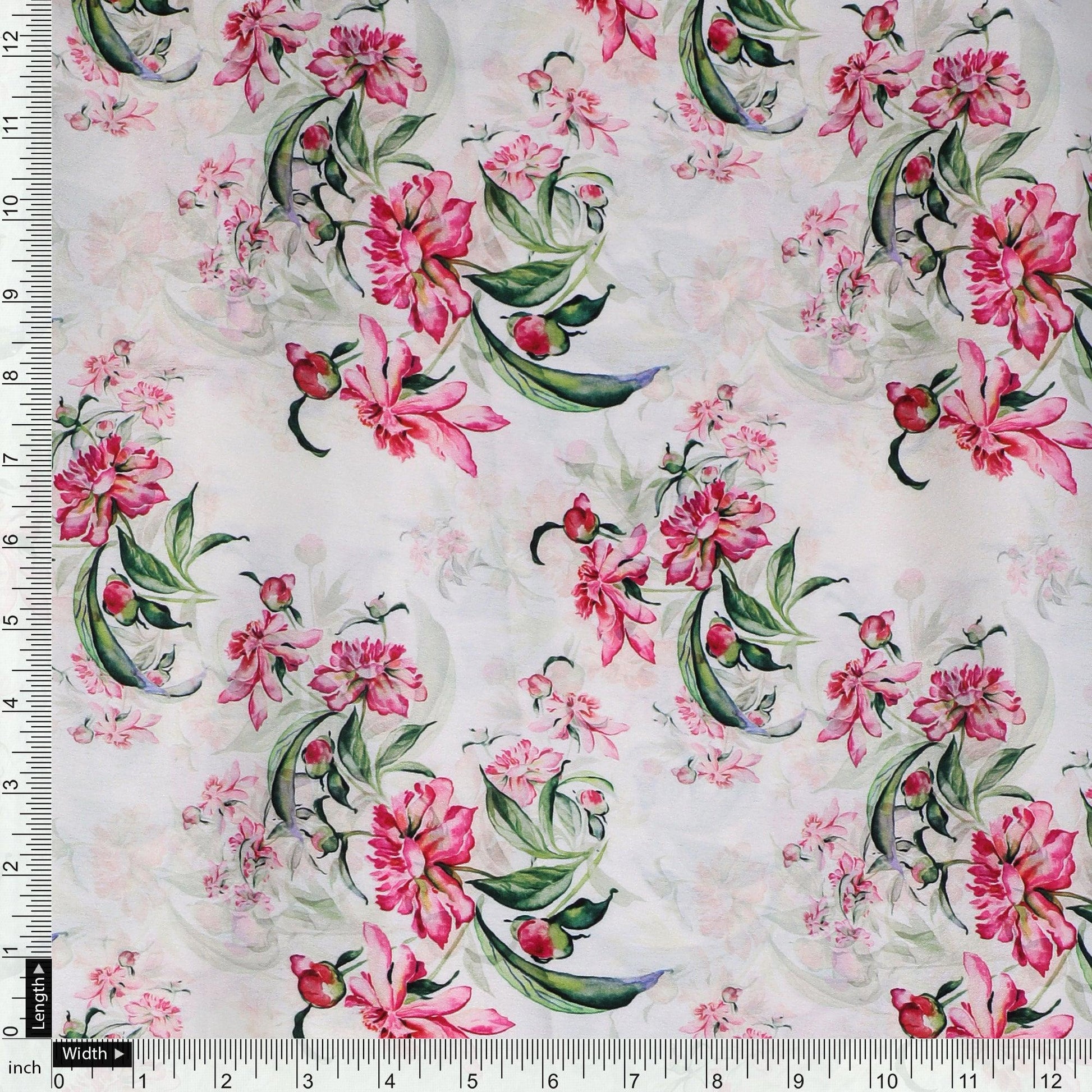 Beautifull Pink Calendula Flower Digital Printed Fabric - Japan Satin - FAB VOGUE Studio®