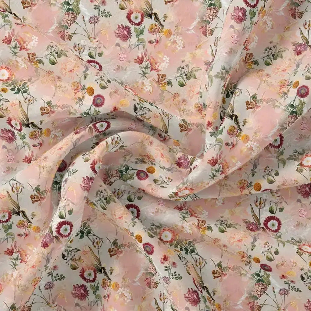 Multicolour Sunflower With Green Leaves Digital Printed Fabric – js 0 ma08599top 110 multicolour sunflower with green leaves digital printed fabric 1