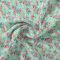 Pink Roses With Pista Background Roses Digital Printed Fabric – js 0 ma08612 110 pink roses with pista background roses digital printed fabric 1