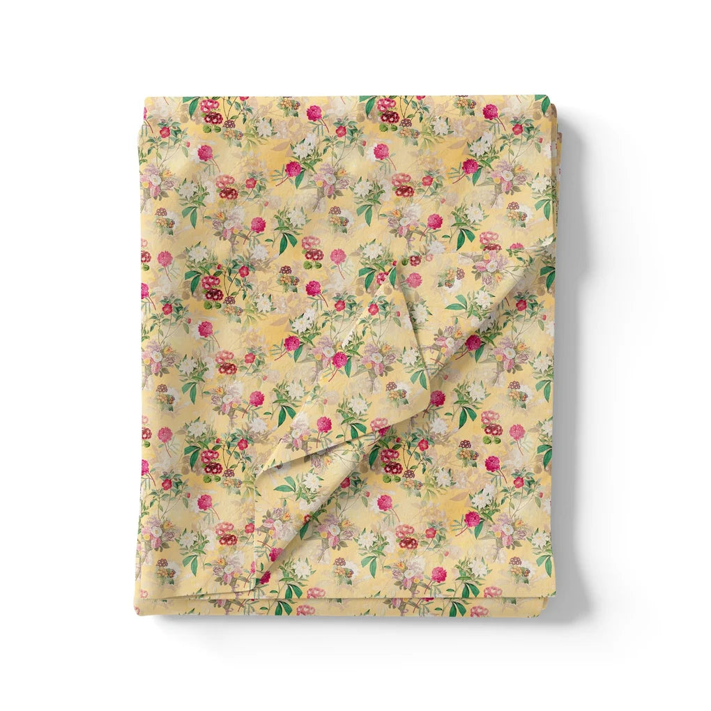 White Lily With Cherry Blossom Floral Flower Digital Printed Fabric – js 0 ma08613 110 white lily with cherry blossom floral flower digital printed fabric 3