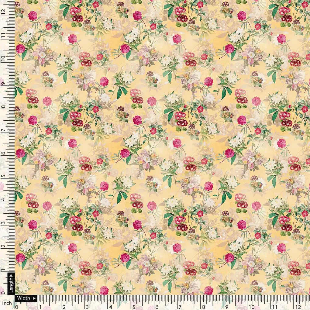 White Lily With Cherry Blossom Floral Flower Digital Printed Fabric – js 0 ma08613 110 white lily with cherry blossom floral flower digital printed fabric 5