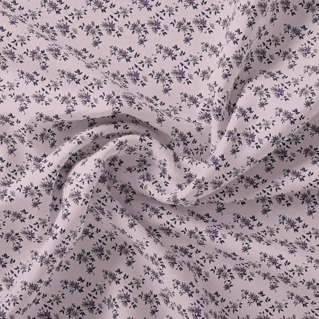 Tiny Blue Leaves With Flower Digital Printed Fabric – js 0 ma08640 110 tiny blue leaves with flower digital printed fabric 1