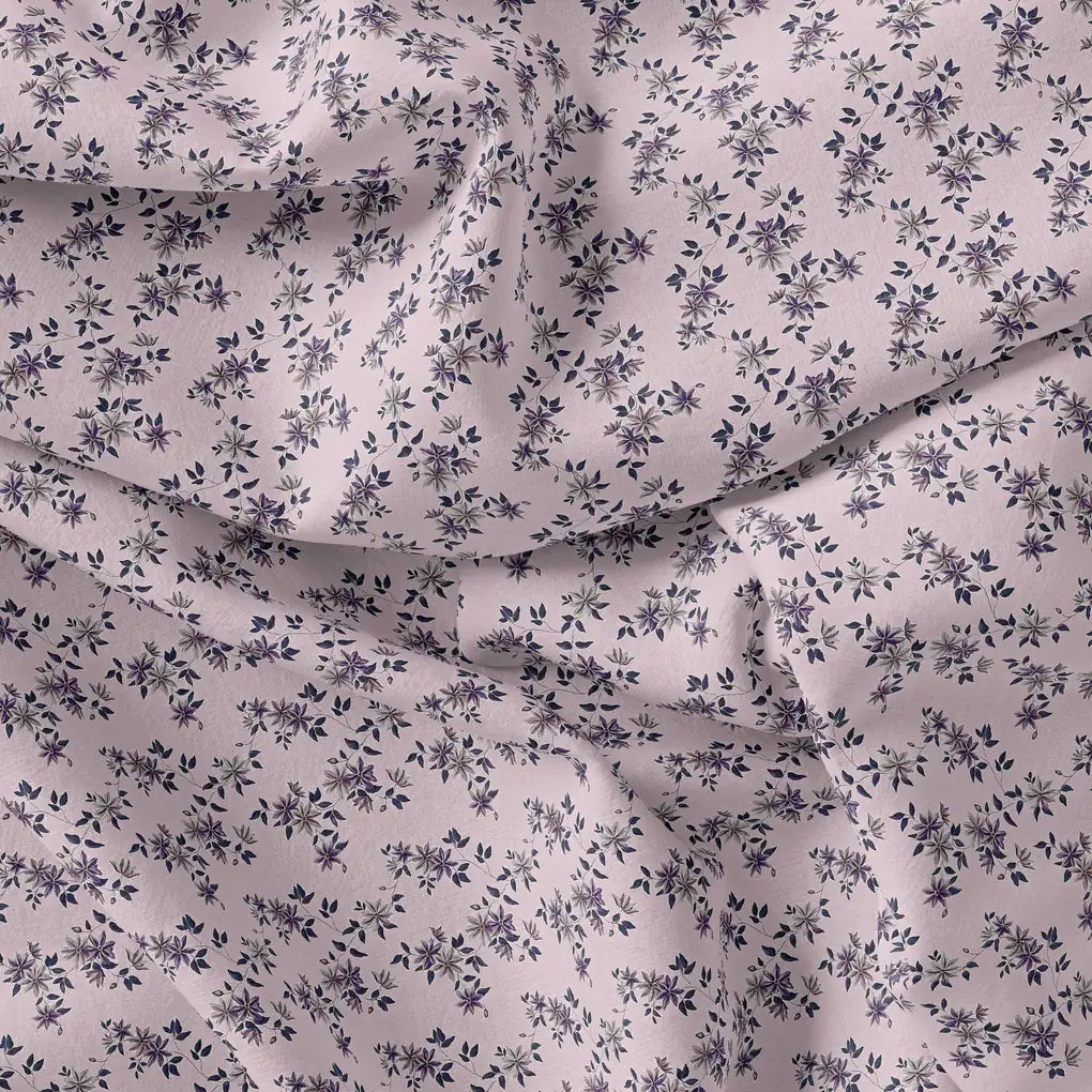 Tiny Blue Leaves With Flower Digital Printed Fabric – js 0 ma08640 110 tiny blue leaves with flower digital printed fabric 4