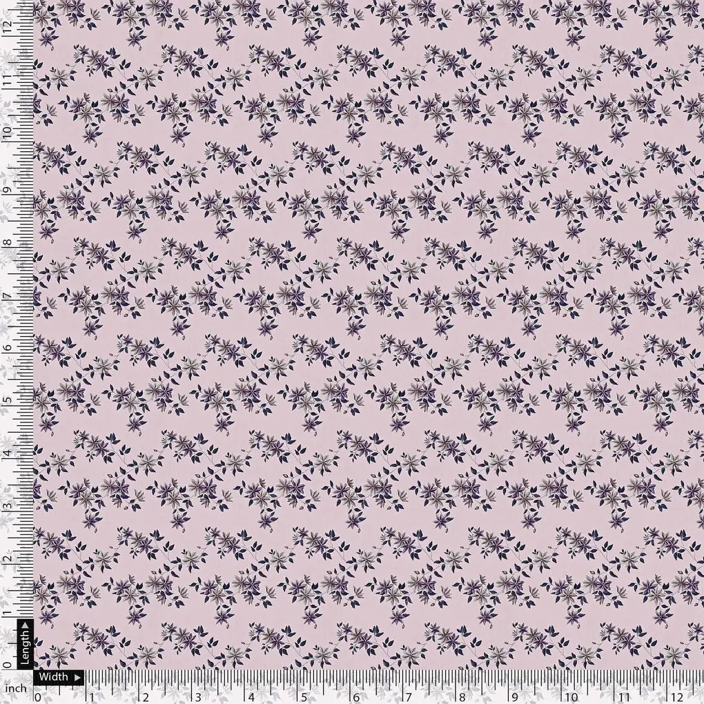 Tiny Blue Leaves With Flower Digital Printed Fabric – js 0 ma08640 110 tiny blue leaves with flower digital printed fabric 5