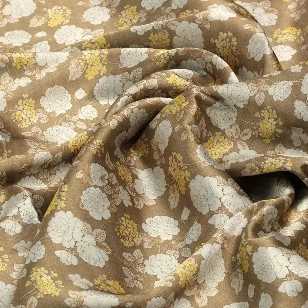 Beautiful Floral Vine Over Brown Base Digital Printed Fabric – js 0 ma09110 110 beautiful floral vine over brown base digital printed fabric 3