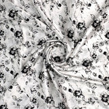 Black And White Orchid Digital Printed Fabric - Japan Satin – js 0 ma09708 110 black and white orchid digital printed fabric japan satin 1