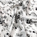 Black And White Orchid Digital Printed Fabric - Japan Satin – js 0 ma09708 110 black and white orchid digital printed fabric japan satin 3