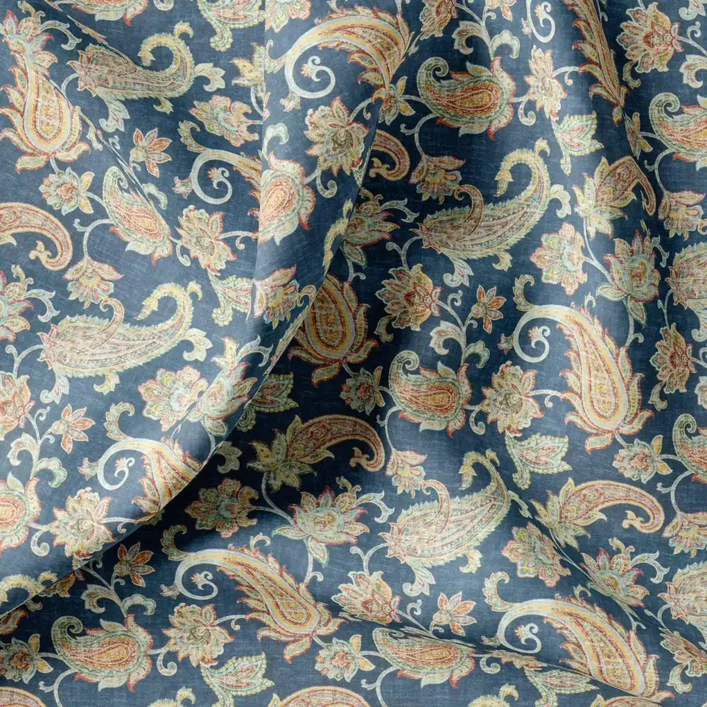 Multi color Paisley Over Blue Base Digital Printed Fabric – js 0 ma09827 110 multi color paisley over blue base digital printed fabric 1