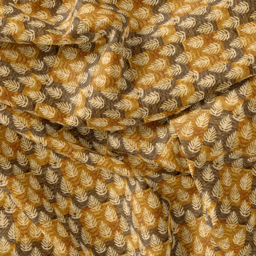 Tiny Walnut Yellow Leaves Digital Printed Fabric - FAB VOGUE Studio®