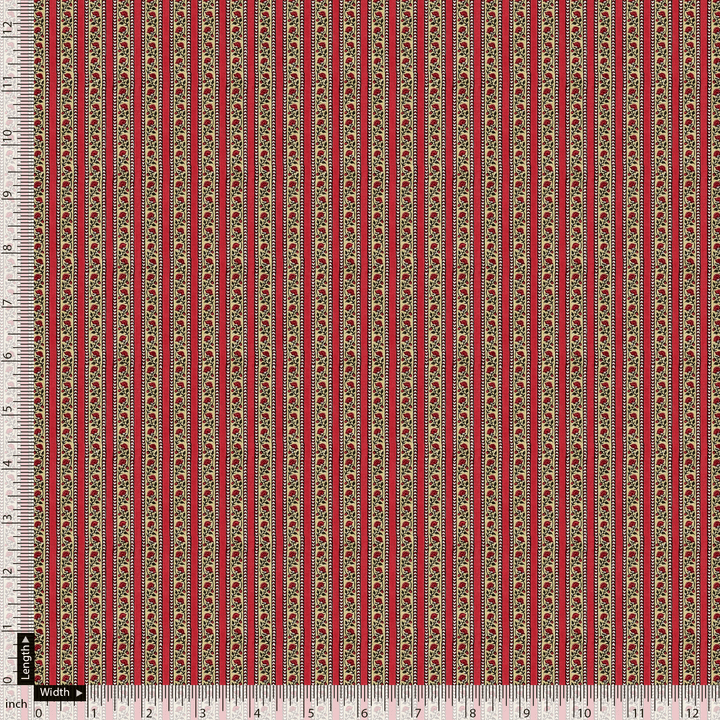 Lovely Straight Valley Of Roses Strips Digital Printed Fabric - FAB VOGUE Studio®