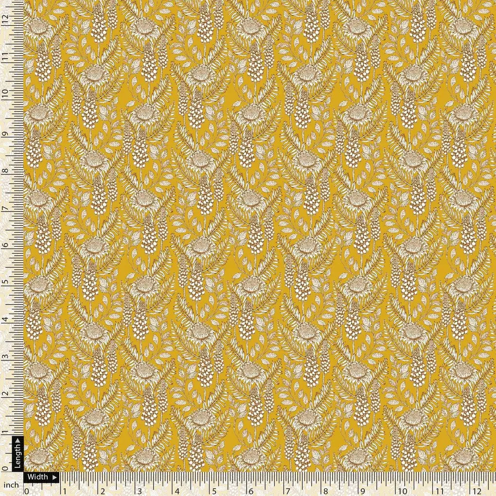 Silver Baroque Flower With Yellow Background Digital Printed Fabric – js 0 ma3504 110 silver baroque flower with yellow background digital printed fabric 5