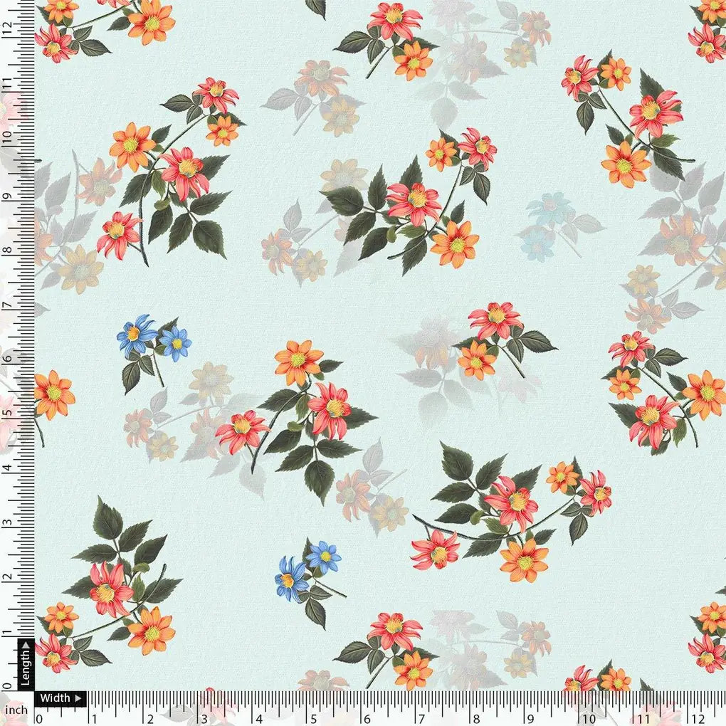 Floating Yellow Sunflower With Green Leaves Digital Printed Fabric – js 0 ta 05696 110 floating yellow sunflower with green leaves digital printed fabric 4