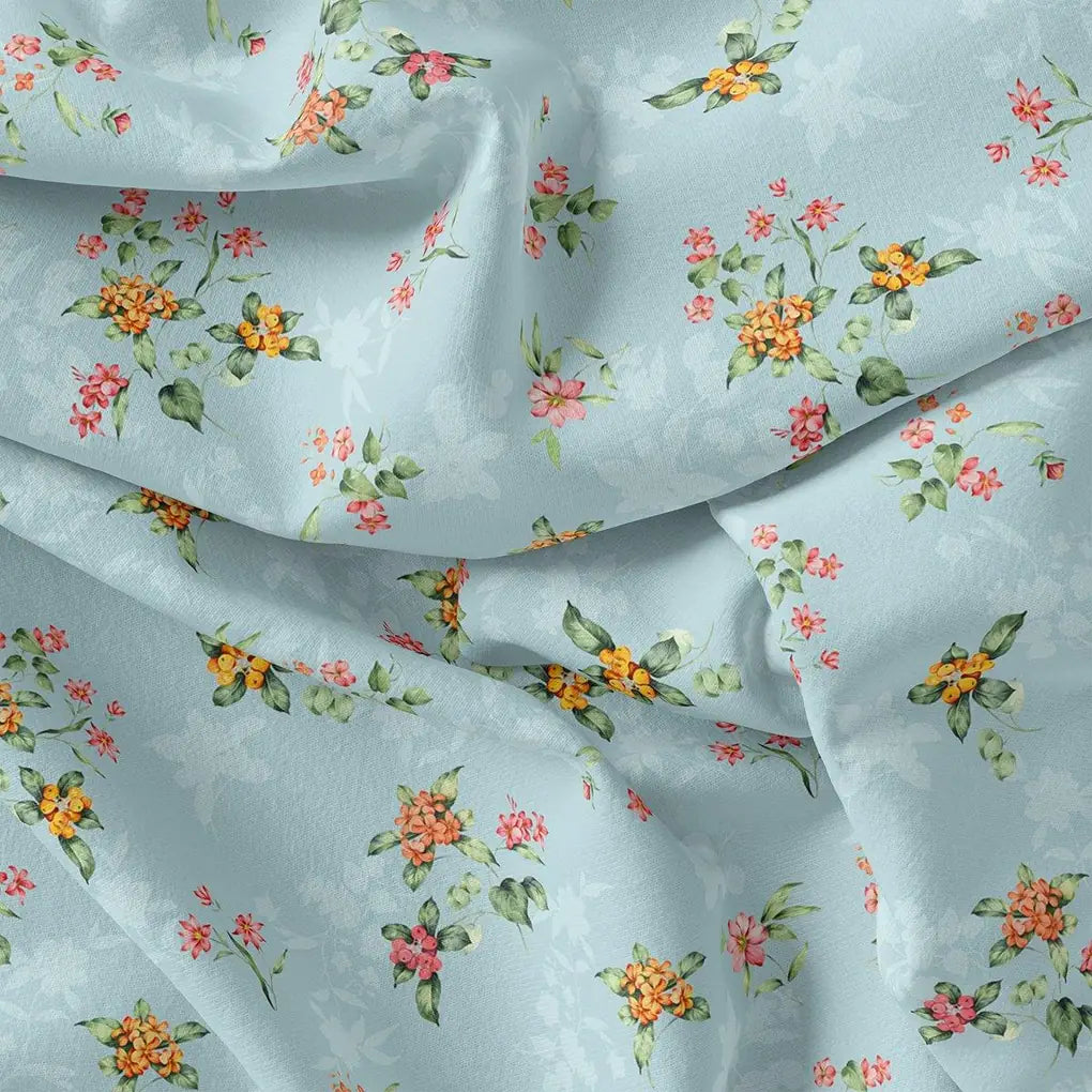 Tiny Oil Paint Florish Flower Orange Digital Printed Fabric – js 0 ta 05699 110 tiny oil paint florish flower orange digital printed fabric 1