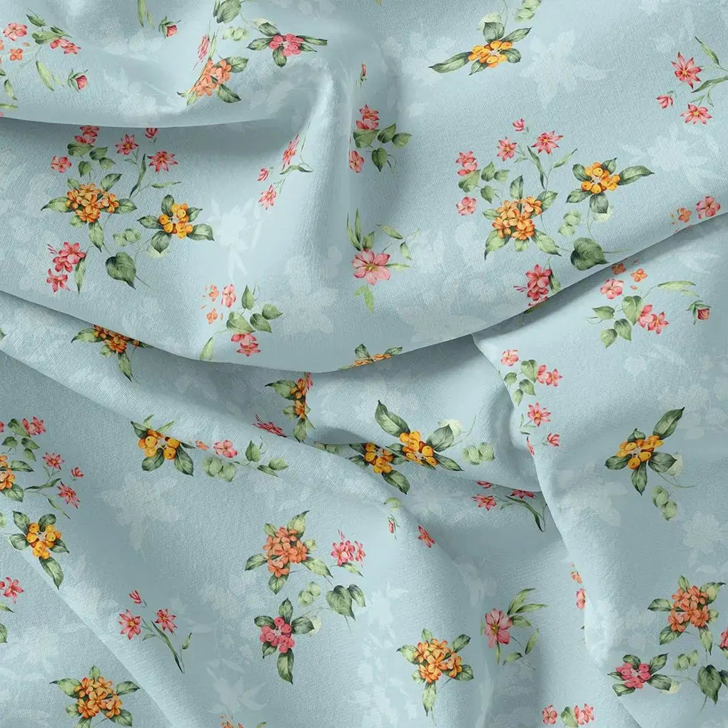 Tiny Oil Paint Florish Flower Orange Digital Printed Fabric - Japan Satin – js 0 ta 05699 110 tiny oil paint florish flower orange digital printed fabric japan satin 1