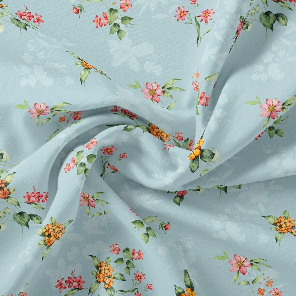 Tiny Oil Paint Florish Flower Orange Digital Printed Fabric - Japan Satin – js 0 ta 05699 110 tiny oil paint florish flower orange digital printed fabric japan satin 3