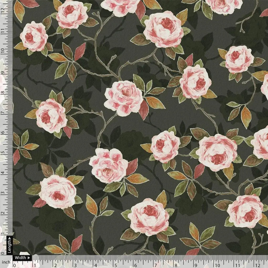 Ditsy Pink Rose With Green Leaves Digital Printed Fabric – js 0 ta 05727 110 ditsy pink rose with green leaves digital printed fabric 4